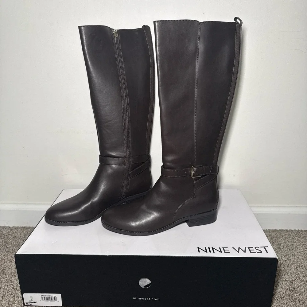 Nine West Women's Brown Knee High Boots Size 10
